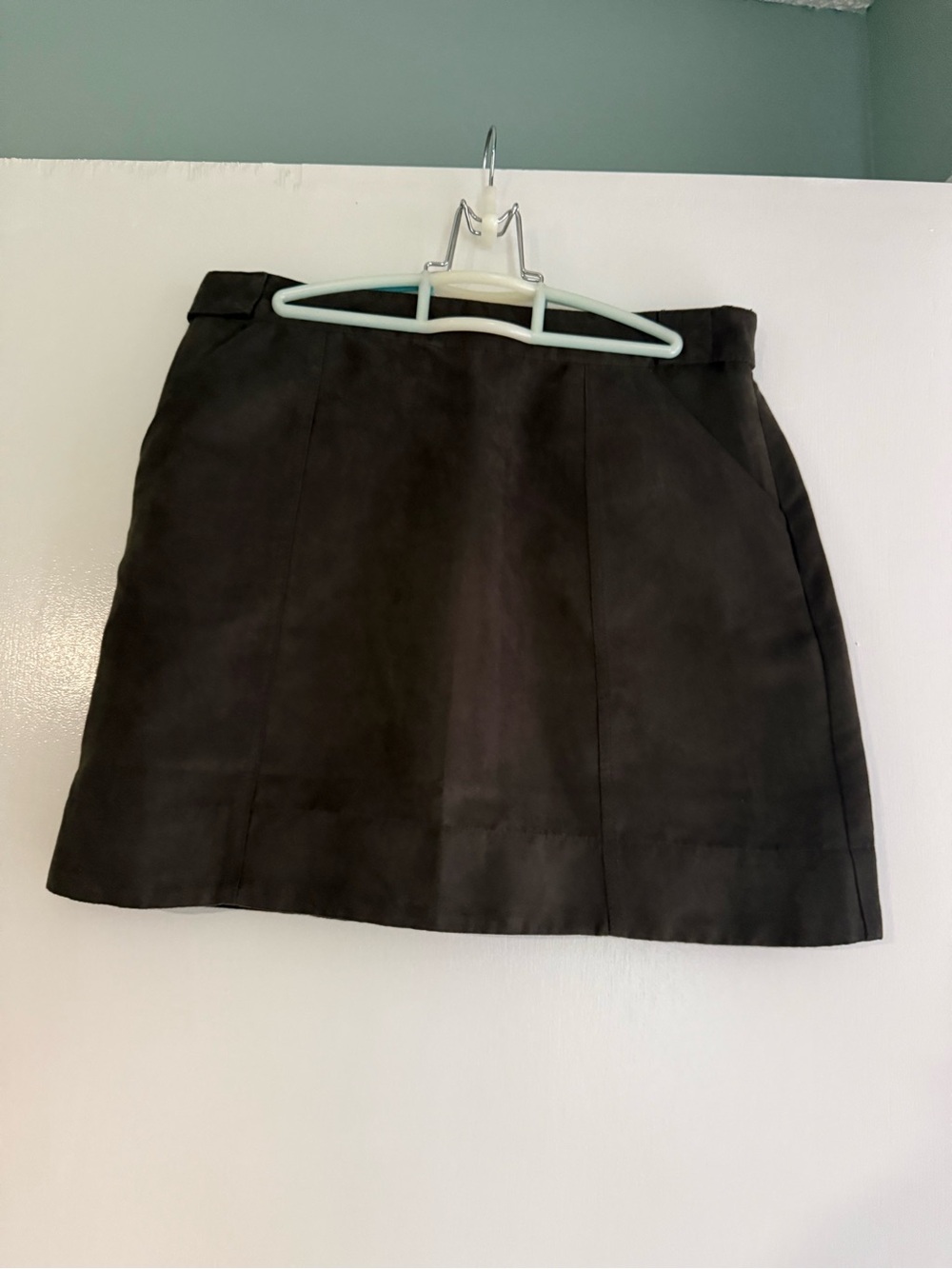 Banana Republic Dark Olive Green Faux Suede Skirt